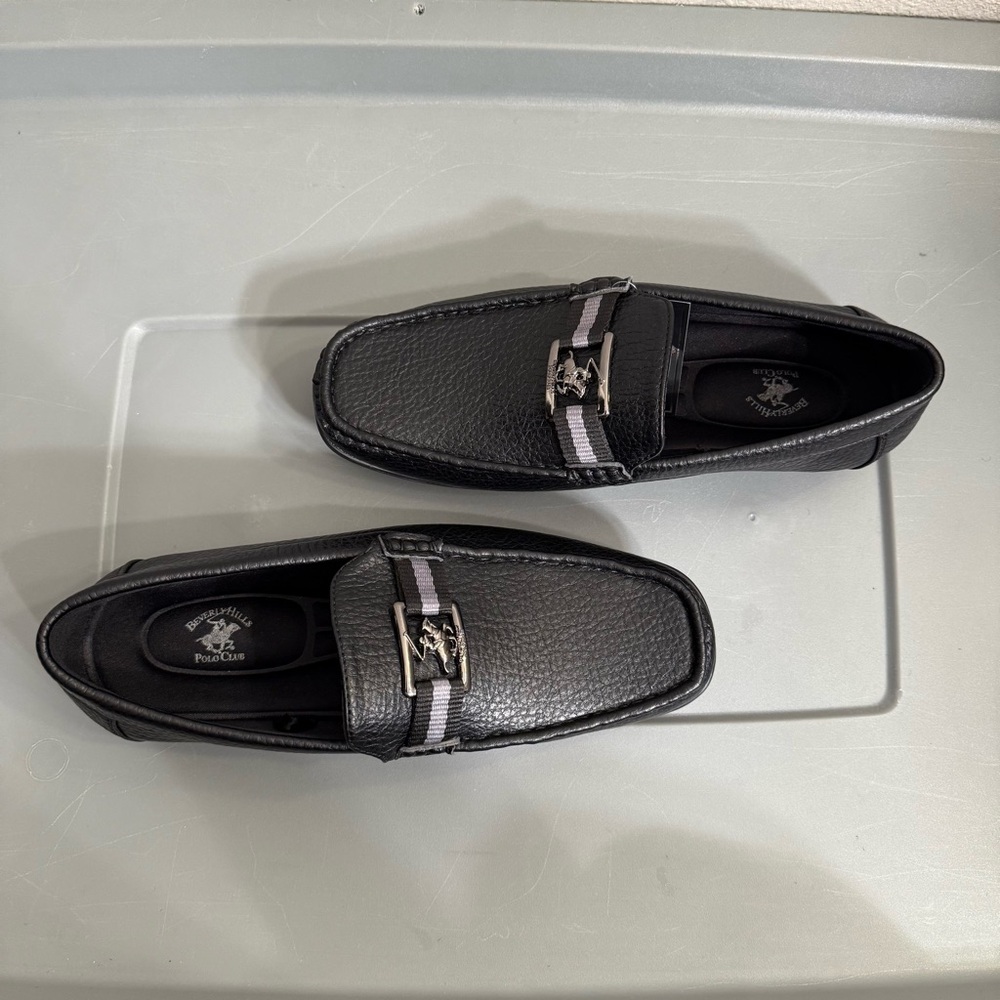 Beverly Hills Polo Club Black Loafers with Silver Accent - Picture 10 of 16